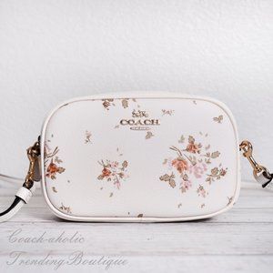 NWT Coach Convertible Belt Bag With Rose Bouquet